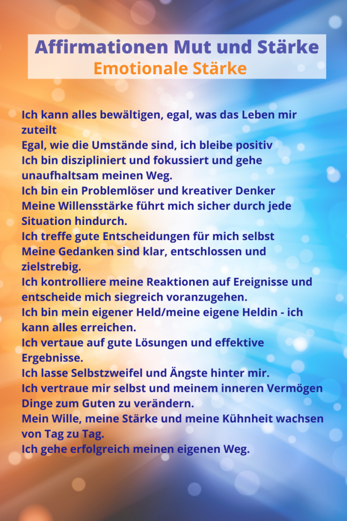 Affirmationen emotionale Stärke