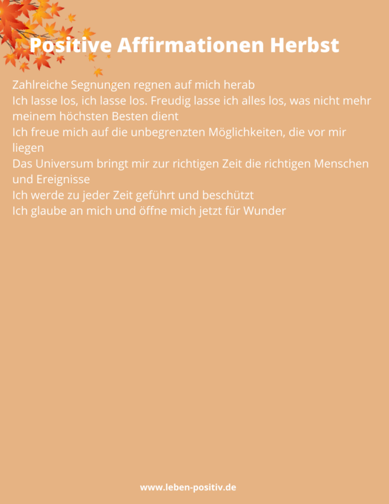 Affirmationen Herbstzeit