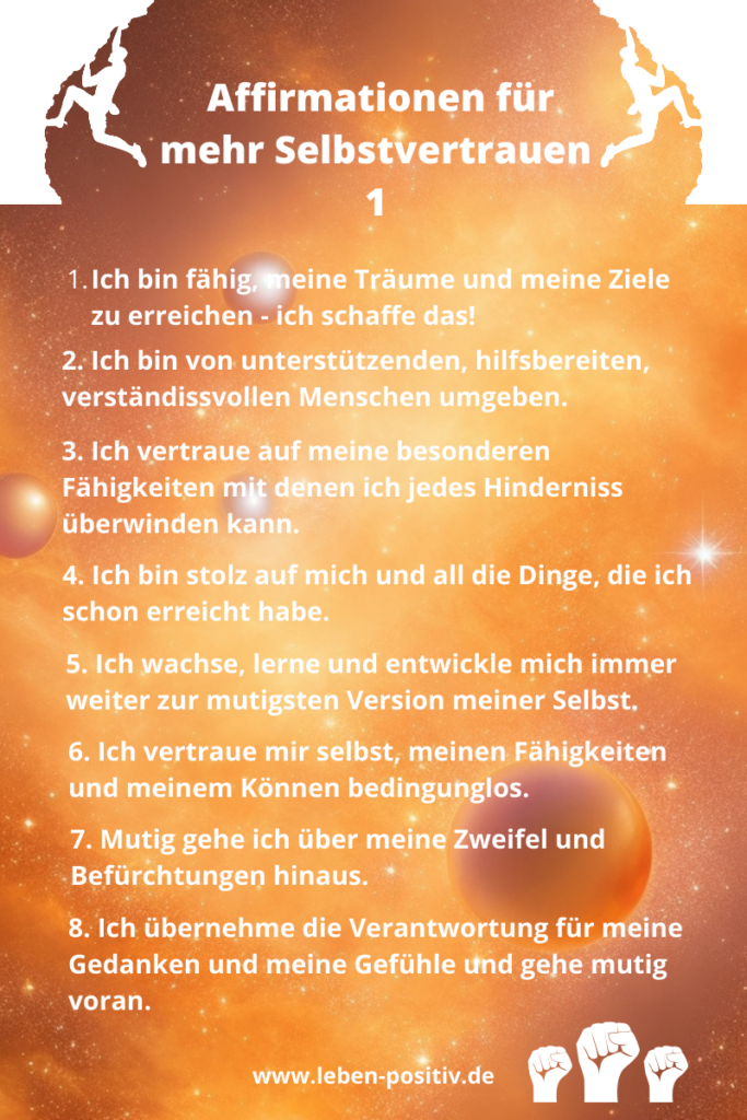 Affirmationen Selbstvertrauen 1