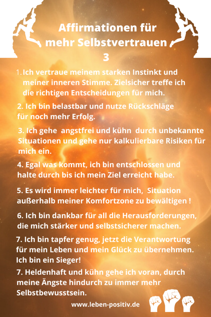Affirmationen für Selbstvertrauen 3