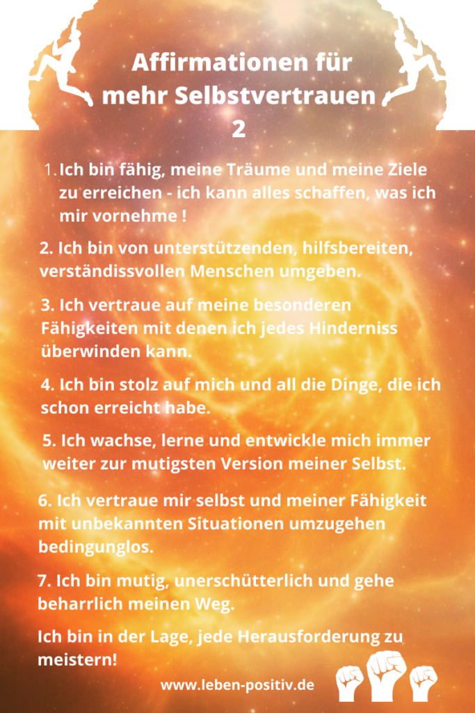 Selbstvertrauen mit Affirmationen 2