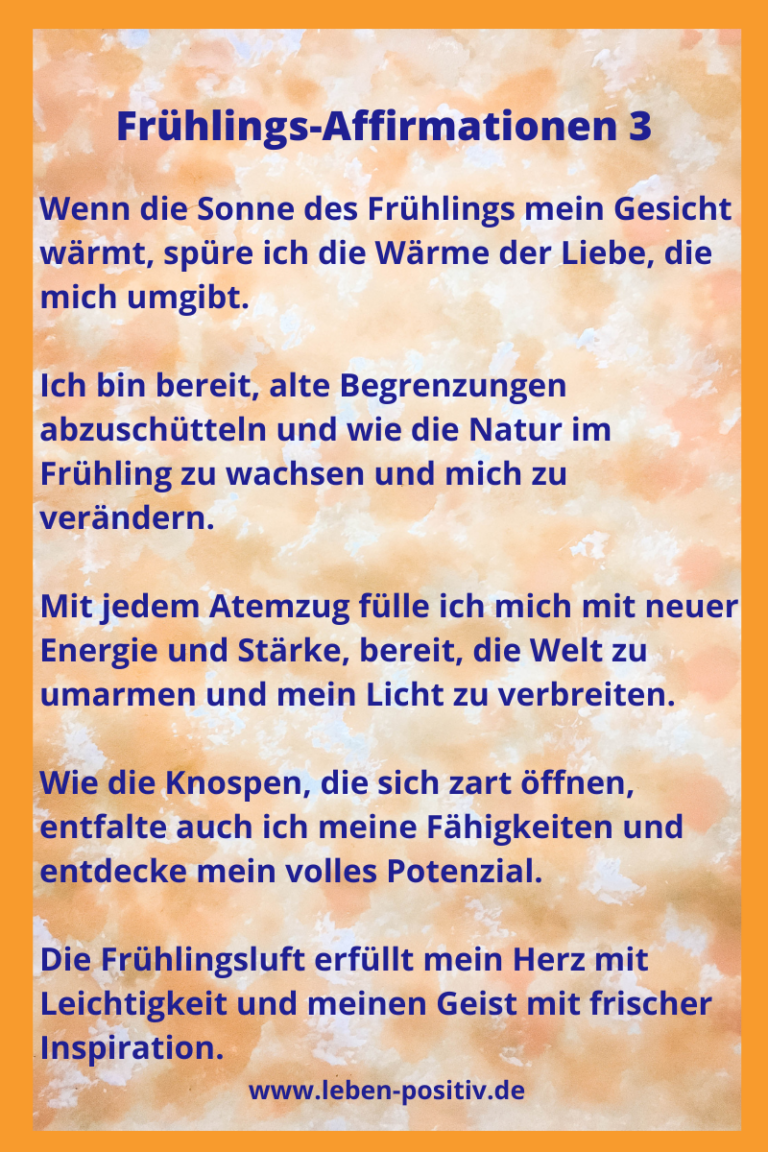 Frühlingszauber: Affirmationen für Wachstum & Glück – L E B E N - P O S ...