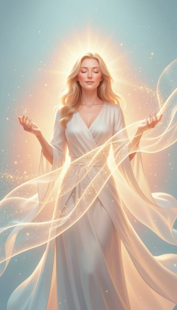 Frau über 50 im Übergang von Schwere zu Leichtigkeit und neuem Lebensgefühl.